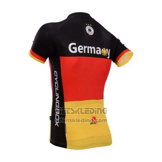 2014 Fietskleding Fox Cyclingbox Rood  en Geel Korte Mouwen en Koersbroek